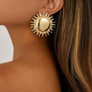 Zara Radiant Gold Sunburst Earrings